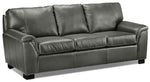 Reynolds Leather Sofa and Chair Set - Dark Grey