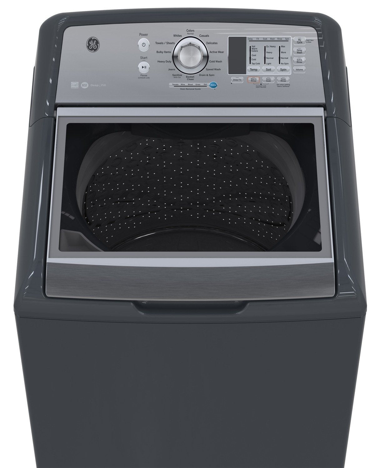 GE Diamond Grey Top-Load Washer (5.3 Cu. Ft.) - GTW680BMMDG - Open-Box