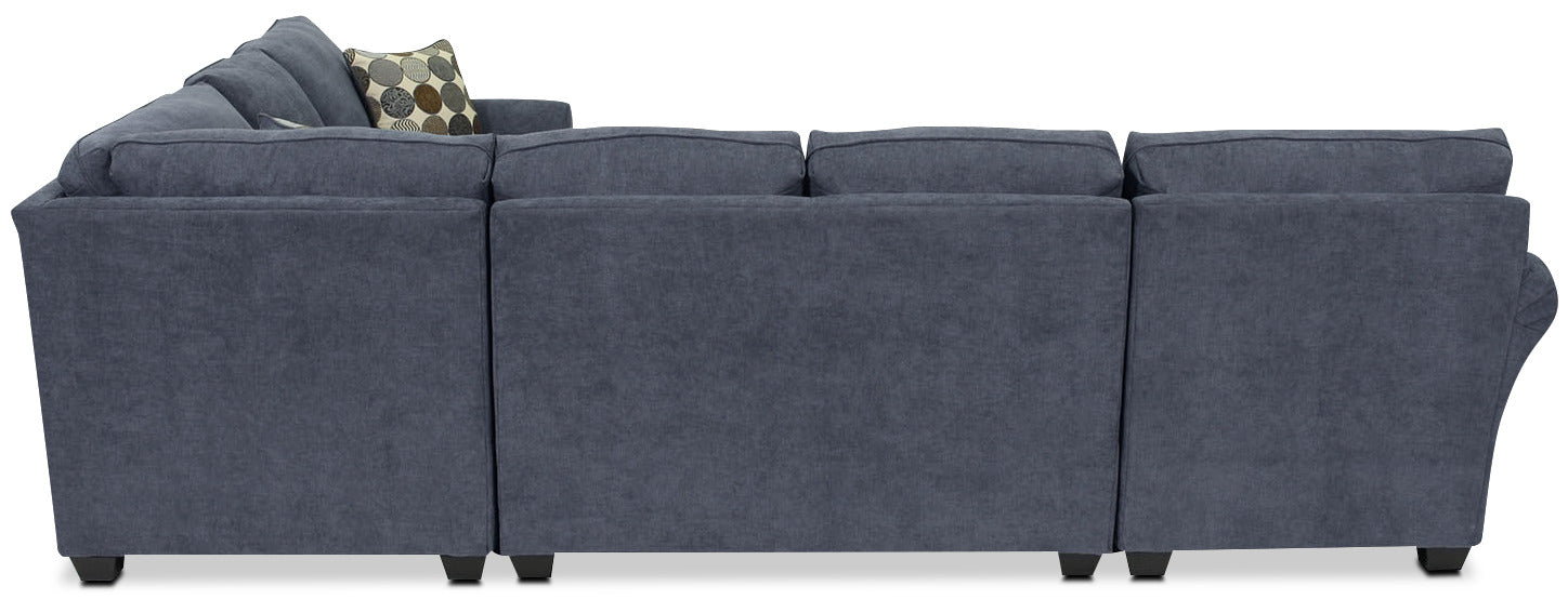 Althea 4-Piece Sectional with Left-Facing Chaise - Navy