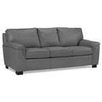 Reynolds Leather Sofa and Loveseat Set - Grey