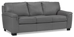Reynolds Leather Sofa and Chair Set - Grey