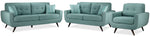 Julian Sofa, Loveseat and Chair Set - Teal