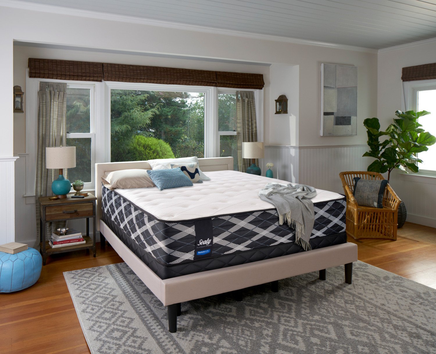 Sealy Thoughtful Hybrid Firm Full Mattress and Low-Profile Boxspring Set