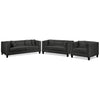 Astin Sofa, Loveseat and Chair and a Half Set - Dark Grey
