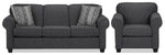 Aristotle Sofa and Chair Set - Graphite