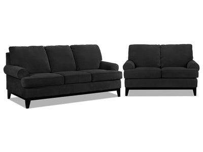 Crizia Sofa and Loveseat Set - Black