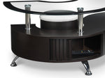 Serpentine Coffee Table with Two Ottomans - Espresso