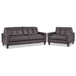 Kylie Leather Sofa and Chair and a Half Set - Coffee