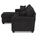 Althea 2-Piece Sectional with Left-Facing Chaise - Black