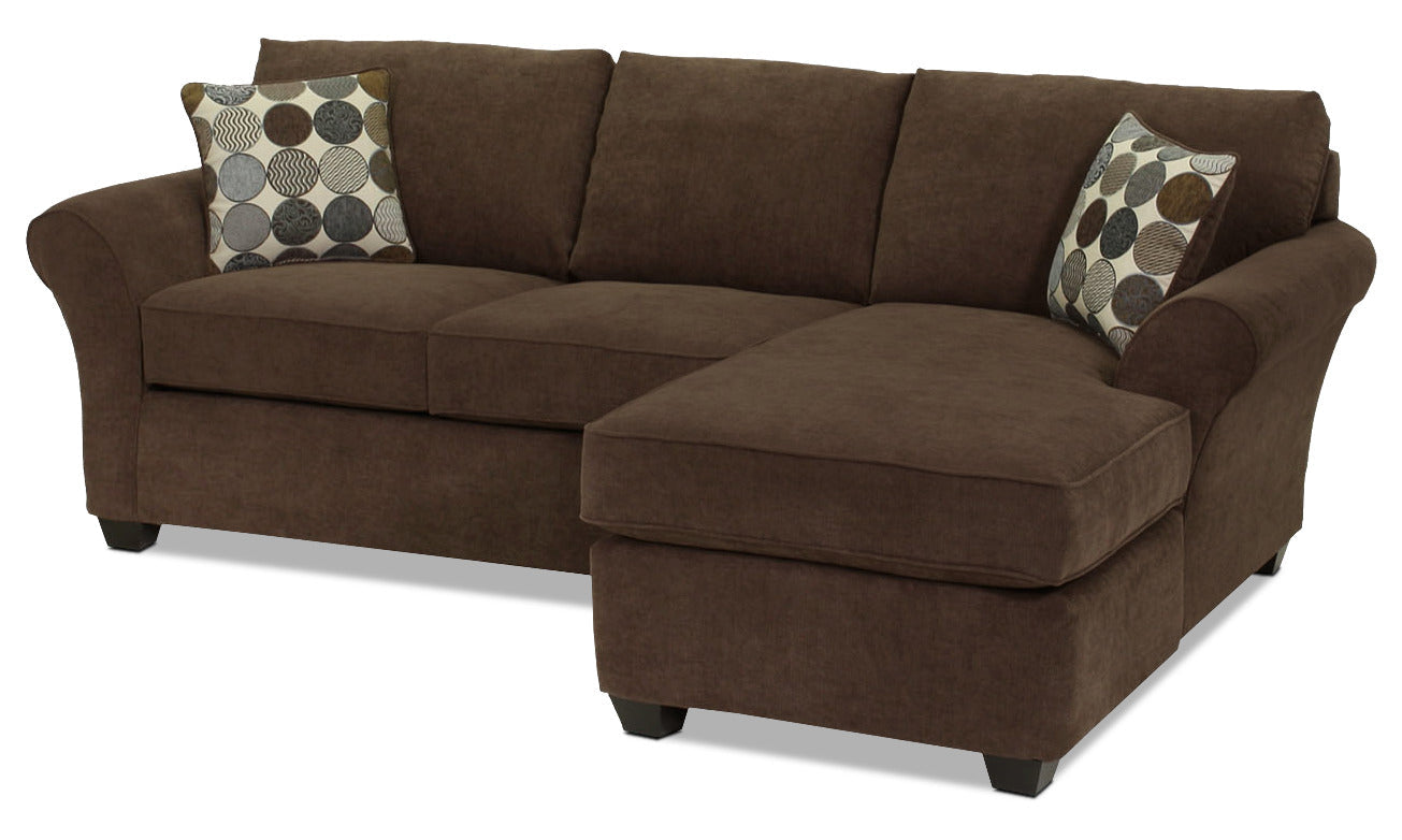 Althea 2-Piece Sectional with Right-Facing Chaise - Coffee