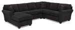 Althea 4-Piece Sectional with Left-Facing Chaise - Black