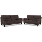 Braylon Sofa and Loveseat Set - Dark Chocolate