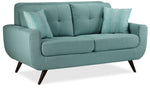 Julian Sofa and Loveseat Set - Teal