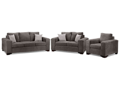 Fava 3 Pc. Living Room Package - Grey
