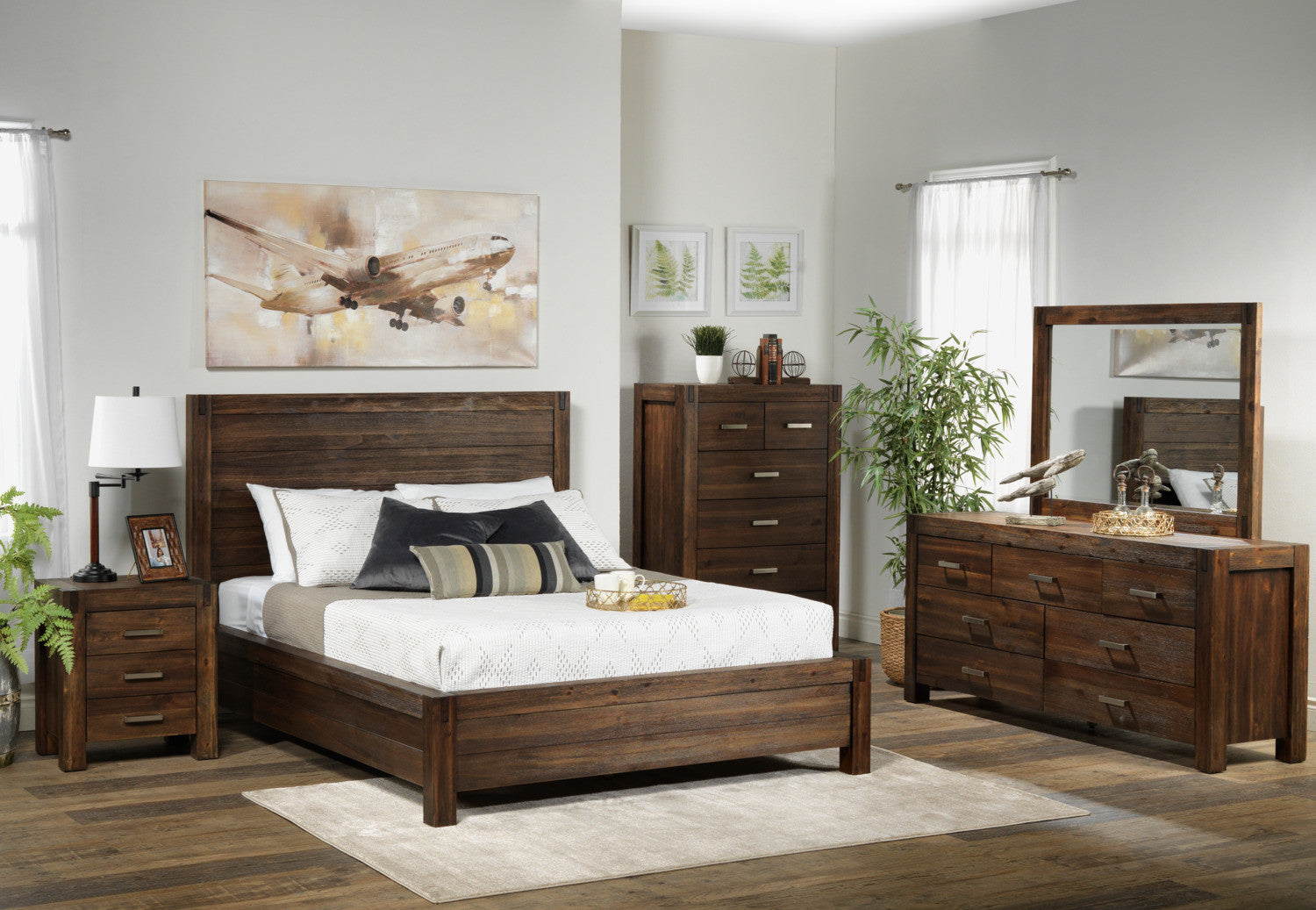 Birmingham 3-Piece King Bed - Dark Oak