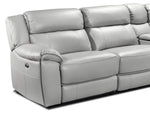 Holton 4-Piece Leather Sectional with Right-Facing Chaise - Grey