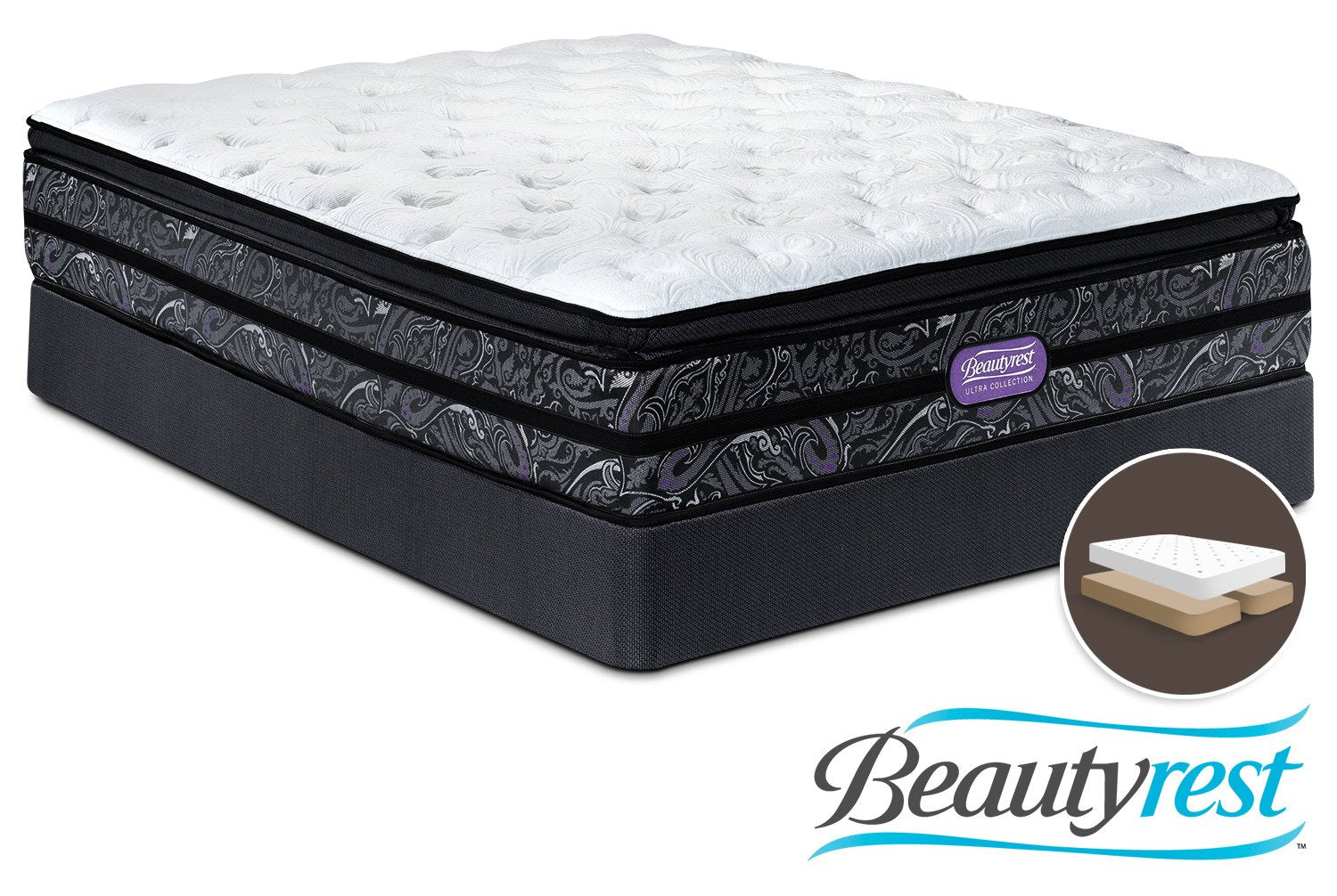 Simmons Beautyrest Ultra Garrett Cushion Firm Queen Mattress and Split Boxspring Set
