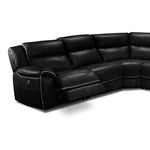 Holton 6-Piece Leather Sectional with Right-Facing Chaise - Black