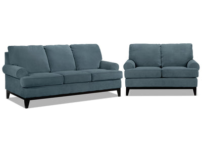 Crizia Sofa and Loveseat Set - Navy