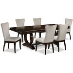 Rosario 7-Piece Dining Room Set - Cherry and Beige