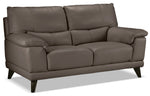 Braylon Leather Sofa and Loveseat Set - African Grey