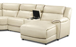 Holton 6-Piece Leather Sectional with Right-Facing Chaise - Pebble