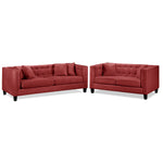 Astin Sofa and Loveseat Set - Red