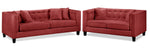 Astin Sofa and Loveseat Set - Red