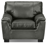 Reynolds Leather Chair - Dark Grey