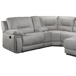 Pasadena 5-Piece Reclining Sectional with Right-Facing Chaise - Light Grey