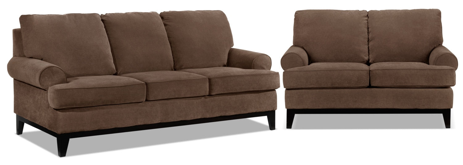 Crizia Sofa and Loveseat Set - Coffee