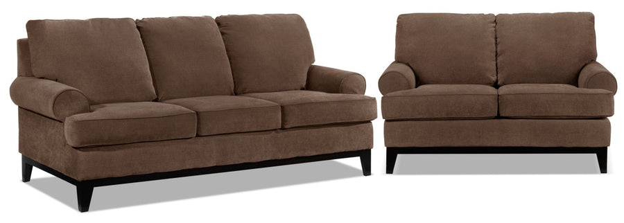 Crizia Sofa and Loveseat Set - Coffee