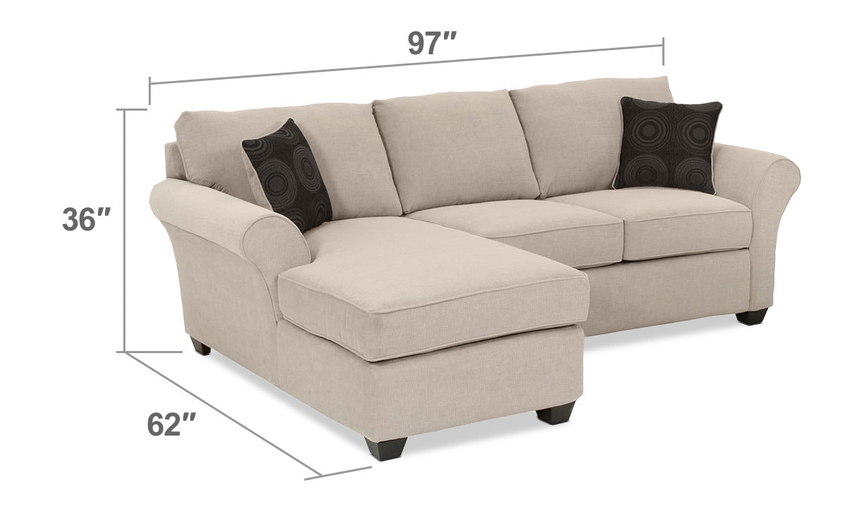 Althea 2-Piece Sectional with Left-Facing Chaise - Mocha