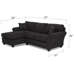 Althea 2-Piece Sectional with Left-Facing Chaise - Black