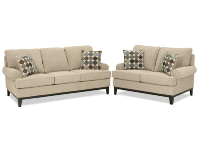 Crizia Sofa and Loveseat Set - Mocha