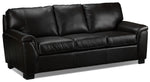Reynolds Leather Sofa and Chair Set - Coffee