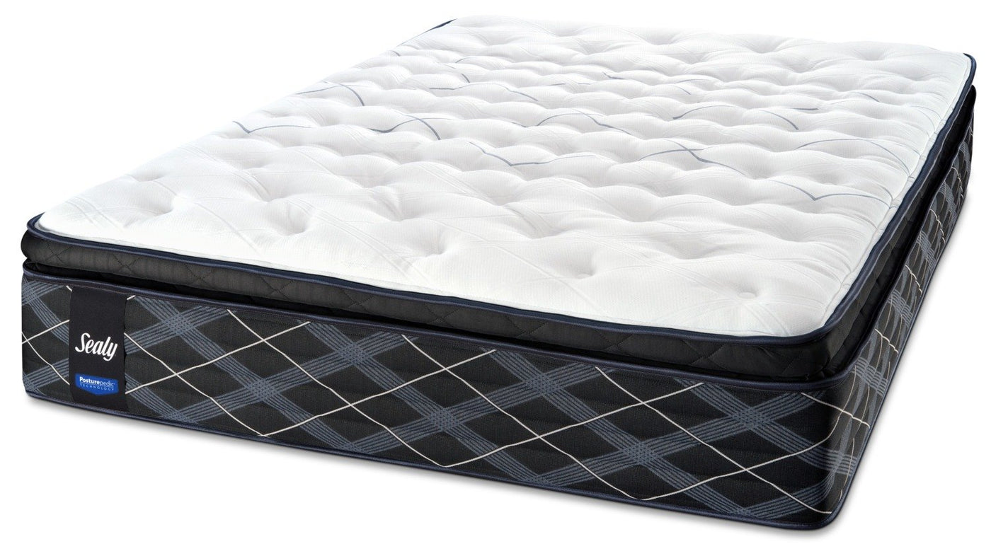 Sealy 6K Cushion Firm King Mattress and Split Low-Profile Boxspring Set