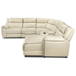 Holton 6-Piece Leather Sectional with Right-Facing Chaise - Pebble