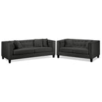 Astin Sofa and Loveseat Set - Dark Grey