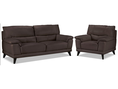 Braylon Sofa and Chair Set - Dark Chocolate