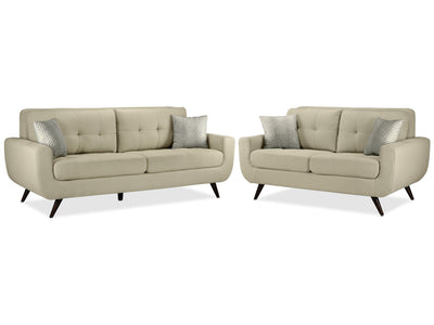 Julian Sofa and Loveseat Set - Beige