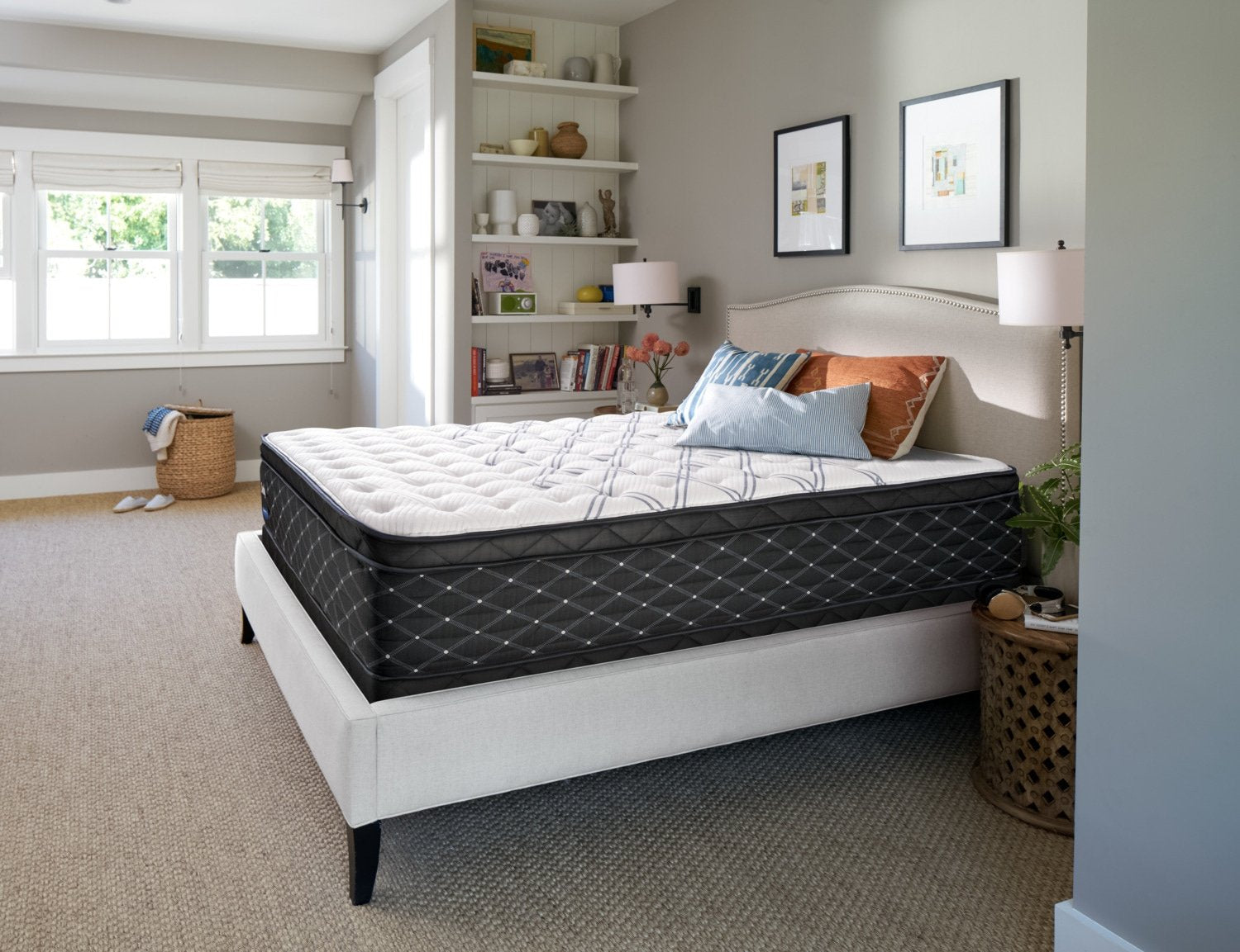 Sealy Entity Firm King Mattress and Split Low-Profile Boxspring Set