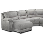 Pasadena 6-Piece Reclining Sectional with Left-Facing Chaise - Light Grey