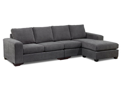 Danielle 2-Piece Sectional with Right-Facing Chaise - Grey