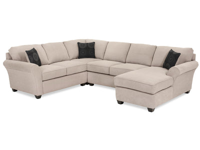 Althea 4-Piece Sectional with Right-Facing Chaise - Mocha