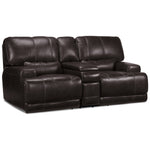 Dearborn Power Reclining Loveseat with Console - Blackberry