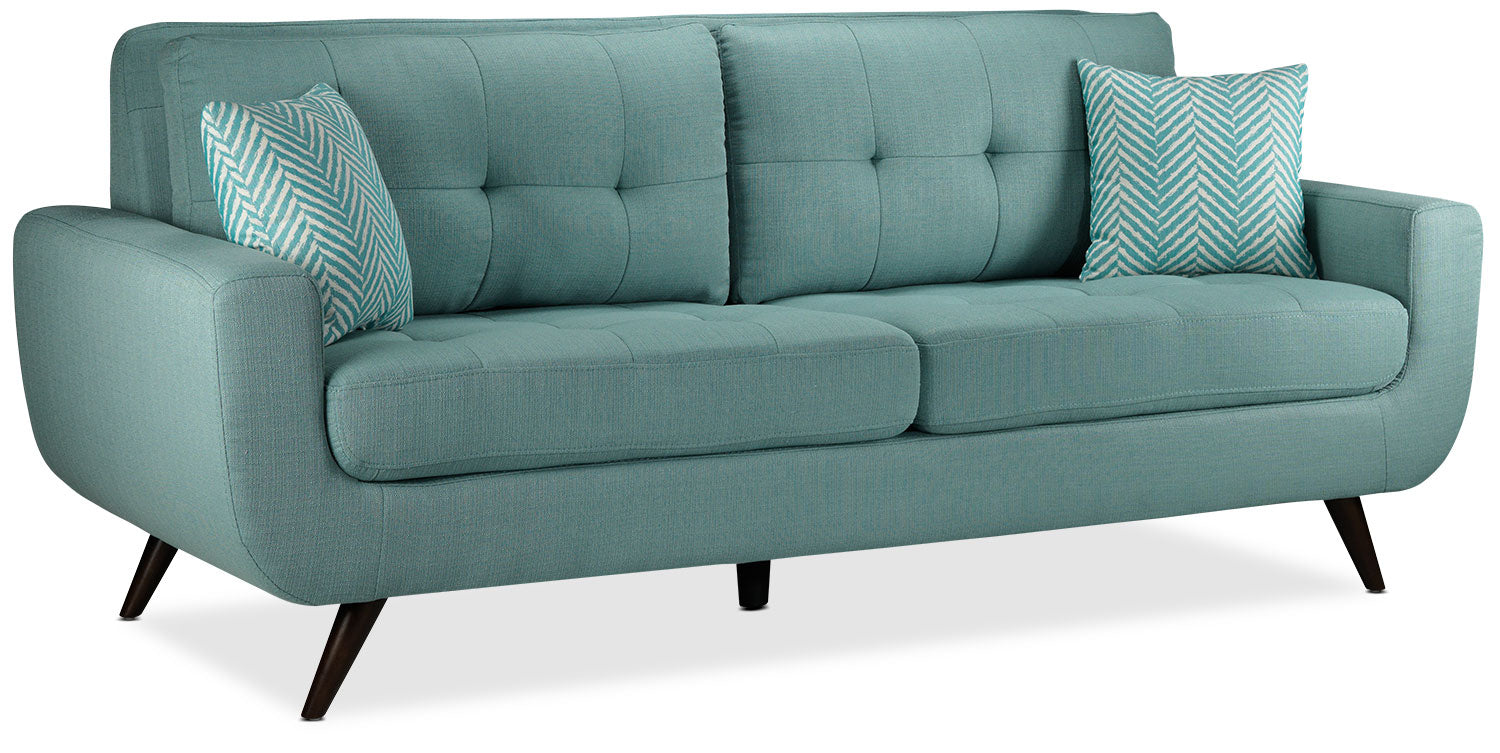 Julian Sofa, Loveseat and Chair Set - Teal