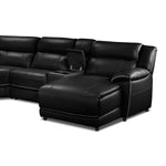 Holton 6-Piece Leather Sectional with Right-Facing Chaise - Black