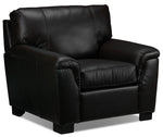 Reynolds Leather Sofa and Chair Set - Coffee