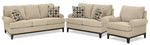 Crizia Sofa, Loveseat and Chair Set - Mocha